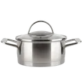 Produktbild: Kochtopf Bratentopf Suppentopf  Induktion Edelstahl Eurohome® 16 cm Glasdeckel..