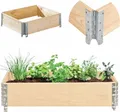 Produktbild: QLS Hochbeet Gartenbeet Pflanzbeet Kräuterbeet Box Holz Gartenkasten 120x120 10346