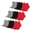 Produktbild: PUMA unisex Quarter Sportsocken Kurzsocken Socken 9 Paar, Farbe:Mehrfarbig, Menge:9 Paar (3x 3er Pack), Größe:47-49, Artikel:-232 black/red