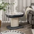 Produktbild: COSTWAY Kratzbaum Klein, 50cm hoch, Katzenbaum mit weicher Plüschsitzfläche & Sisal-Kratzsäule & Ball, Katzenkratzbaum Holz, Katzen Katzenmöbel... - Grau