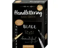 Produktbild: COPPENRATH DIE SPIEGELBURG Kreativset Handlettering Set Black Edition mit Gold & Silber, Übungsheft & Karten