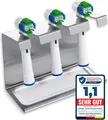 Produktbild: WIETRE® 3er Edelstahl Aufsteckbürsten-Halter passend für Oral-B, iO, Philips