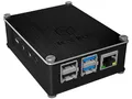 Produktbild: ICY BOX 60603 BOX Raspberry Pi 4 Gehäuse mit Lüfter, Kunststoffrahmen mit Aluminium, Kühlkörper, VESA, Schwarz