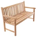Produktbild: DIVERO 3-Sitzer robuste Gartenbank massiv Teak Holz Natur Handarbeit 150 cm