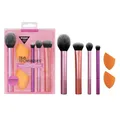 Produktbild: Real Techniques Everyday Essentials + Make-up-Schwamm-Set, 4 Make-up-Pinsel und 2 Blender-Schwämme, für Foundation, Rouge, Bronzer, Lidschatten und Puder, synthetische Borsten, 6-teiliges Set