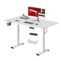 Produktbild: SANODESK Höhenverstellbarer Schreibtisch elektrisch, 4 Memory-Funktion Antikollisionsschutz 70 kg Tragkraft, Haken, Kabelmanagement 110x54cm (Weiß)