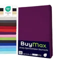Produktbild: Buymax® Spannbettlaken 60x120cm Doppelpack 100% Baumwolle Kinderbett Spannbetttuch Baby Bettlaken Jersey, Matratzenhöhe bis 15 cm, Farbe Aubergine