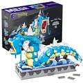 Produktbild: Mega Pokémon Figuren Bauset Garados, 2.186 Teile, vollständig mechanisiertes und bewegliches Bauspielzeug mit Display-Ständer, Pokémon Spielzeug, Spielzeug ab 12 Jahren, HGC24
