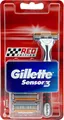 Produktbild: Gillette Sensor 3 Rasierklingen, 6er Pack mit Red Edition Griff