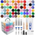 Produktbild: Nadelfilz Set,72 Farben Filzwolle Roving, Filzset für Anfänger mit Filznadeln,Filzmatte,Grundlegende Werkzeuge und Zubehör,Filzwolle Set für Anfänger DIY Filz Tier Handwerk Hand Spinnen Nadel Filzen