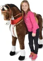 Produktbild: Pink Papaya Giant XXL Kinder Spielpferd zum Reiten Herkules 125 cm | Plüschpferd | Fast lebensgroßes Pferd zum Reiten für Kinder | Stehpferd bis 100kg belastbar mit Sounds