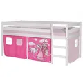 Produktbild: Idimex Hochbett, Weiß, Rosa, Holz, Kiefer, Mode, 90x200 cm, Kinder- & Jugendzimmer, Kindermöbel, Kinderbetten, Hochbetten