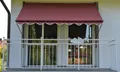 Produktbild: Angerer Klemmmarkise bordeaux/creme 150 cm Balkonmarkise Markise Balkon