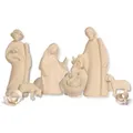 Produktbild: Akantus Krippe Krippenfiguren aus Holz: 8-teiliges Krippenfiguren Set (natur), holzgeschnitzt, Ahornholz, Made in Südtirol 13 cm