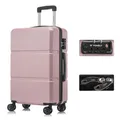 Produktbild: YONSLY Reisekoffer TSA-Schloss,YKK-Reißverschluss Hartschalen-Koffer Trolley Rollkoffer Suitcase Handgepäck 4 Rollen (Roségold, L)