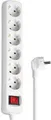 Produktbild: Hama Steckdosenleiste 6-fach 5m Energieschalter 45° Kabelmanagement Weiß