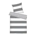 Produktbild: TOM TAILOR Renforcé-Bettwäsche, 80x80 cm + 135x200 cm, 100% Baumwolle/Renforcé, mit Wendemotiv und Markenreißverschluss, SIENA, Grau, Weiß