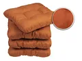 Produktbild: sunnypillow 4er Set Stuhlkissen 45x45 cm Bequeme 8cm Polsterauflage Auflage für Stühle/Bänke in Haus und Garten Sitzkissen Sitzauflage Gartenkissen viele Farben zur Auswahl Orange