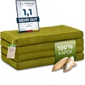 Produktbild: livasia Nachhaltige Klappmatratze aus Kapok - 200x80x8cm - Gästematratze, Faltbare Matratze einfarbig, ökologische Yogamatte, klappbares Gästebett, Liege Garten Balkon (Grün Uni)
