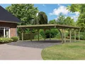 Produktbild: Doppelcarport KARIBU »Classic 3 SET« PVC-Dach Variante B, mit einem Einfahrtsbogen , braun (kdi), B/H/T: 563cm x 206cm x 777,5cm, Carports, aus Masivholz