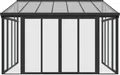 Produktbild: HOME DELUXE - Wintergarten AMARIS - Anthrazit- B/T/H: 312 / 224 x 428 x 300 cm - inkl. Hohlkammerplatten, Polycarbonatplatten, Montagematererial I Hausanbau Terrassenüberdachung Glasanbau