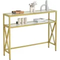 Produktbild: Konsolentisch Gehärtetes Glas Industriell Schmal Regale Gold