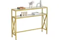 Produktbild: LuxusKollektion Konsolentisch Konsolentisch Gehärtetes Glas Industriell Schmal Regale Gold