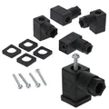 Produktbild: Kalitec 5 Stück Ventilstecker Bauform C schwarz 4 polig I Kontaktfläche 15,5 x 15,5 mm² I PG7 I Kontakttrennung 9,4 mm I Schutz IP 65 I Ventil Steckverbinder für Magnetventil I Stecker 3-polig+PE