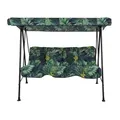 Produktbild: PATIO Hollywoodschaukel klein Balkon Tora Sitzfläche 138 cm mit Auflagen verstellbares Sonnendach bis 250 kg belastbar Pflanzenmuster