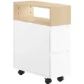 Produktbild: SoBuy Schmaler Beistelltisch mit 2 Schubladen Nachttisch mit Rollen FBT155-WN