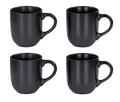 Produktbild: Levandeo® Becher, 4er Set Steingut Tassen 300ml Schwarz Kaffeetasse Kaffeebecher Edel