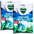 Produktbild: 2 er Pack Wick Atemfrei ohne Zucker 2 x 72g Einzeln gewickelte zuckerfreie Halsbonbons mit Eukalyptus-Öl