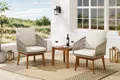 Produktbild: riess-ambiente Gartenlounge-Set ROPE natur taupe– Massivholz & Aluminium mit 2 Sesseln, Tisch & Kissen, (Set, 3-tlg), pflegeleichte Balkonmöbel, wetterfest, moderne Outdoor-Sitzgruppe