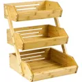 Produktbild: Adel Dream Bambus-Obstkorb,3-stöckiger Servierkorb, Obstschale und Snack-Ausstellungsständer, perfekt für Obst, Gemüse Snacks, Haushaltswaren u...
