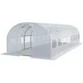 Produktbild: TOOLPORT Foliengewächshaus Gewächshaus 3x8m stabil & langlebig mit Fenster - reißfeste PE Plane 180g/m2 weiß transparent