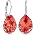 Produktbild: 925 Silberohrringe Orange mit Markenkristallen Koralle 925 Silberohrhänger Tropfen NOBEL SCHMUCK