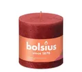 Produktbild: BOLSIUS KERZE STUMPENKERZE RUSTIK SHINE 100x100 MM ZARTES ROT NEU OVP