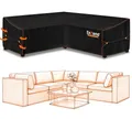 Produktbild: Gartenmöbel Abdeckung L-Form 255x255x87cm Wasserdicht 420D Oxford Ecksofa