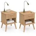 Produktbild: IDMarket - Lot de 2 Tables de Chevet Juliette 1 tiroir Avec Niche Effet Lattes