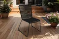 Produktbild: Outdoor-Seilstuhl ISRA, Seilbespannung aus Polyester, Farbe Schwarz, schwarzes Eisen-Gestell, Gartenstuhl/Rope Chair im modernen Design, für Balkon & Terrasse und Garten