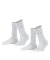 Produktbild: ESPRIT Damen Socken Uni Multipack W So Baumwolle einfarbig 2 Paar, Weiß White 2000, 39-42