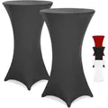 Produktbild: Stehtisch Husse 2er Set Ø60-65/70-75/80-85cm Farbwahl Stretch Stehtischhusse Überzug 2er Set anthrazit, 70Ø - Detex