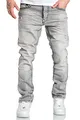 Produktbild: Amaci&Sons Herren Dicke Nähte Destroyed Jeans Regular Slim Denim Hose Fit 7983WC Grau W34/L34