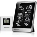 Produktbild: Bresser Funk-Wetterstation ClimateTemp NDV-NEO mit Außensensor, Temperatur- und Luftfeuchtigkeitsanzeige, Wettervorhersage, Frostwarnung, Hochkant, silber/schwarz