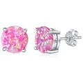 Produktbild: Silver earrings with pink synthetic opal JJJEBP302004