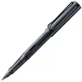 Produktbild: Lamy AL-star black Füller – Füllhalter mit ergonomischem Griff & schwarzer Linkshänder-Stahlfeder (LH) in Strichbreite M – leichtes Aluminiumgehäuse – inkl. Tintenpatrone T 10 blau