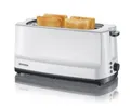 Produktbild: SEVERIN Automatik-Toaster AT 2234, 1.400 W, 2 Langschlitze 230 mm, Brotscheibenzentrierung, Auftauen/Aufwärmen, Röstzeitelektronik, B 390 x H 185 x T 180 mm, Weiß/Grau 665791