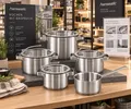 Produktbild: Topf-Set STYLE Edelstahl 18/10 Set, 9-tlg., mit Glasdeckel Induktion Töpfe