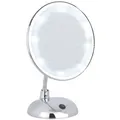 Produktbild: Led Kosmetikspiegel Style Chrom, Standspiegel, 3-fach Vergrößerung, Silber Glänzend, Kunststoff Chrom, Glas - Silber Glänzend - Wenko