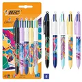 Produktbild: BIC 4 Farben Kugelschreiber Dekor Hydro, Packung à 5, geeignet für das Büro, das Home Office oder die Schule